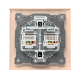 Валенсия розетка компьютерная RJ-45 2-местная кремовая EKF PROxima